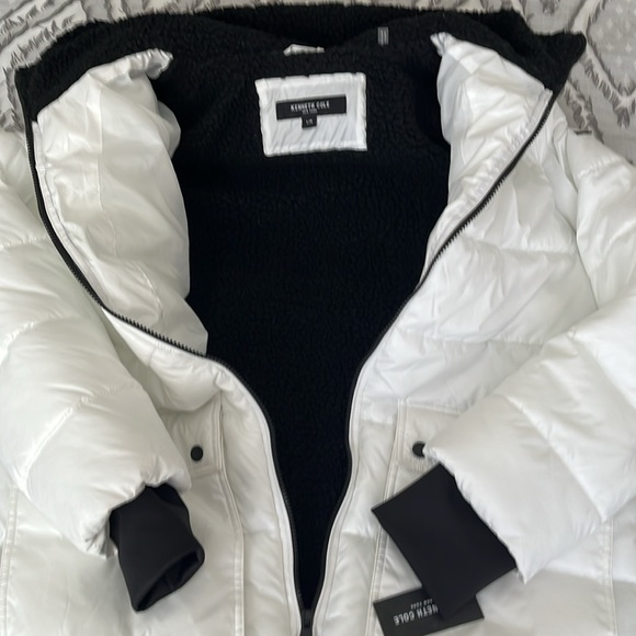 Kennet Cole New York Women’s Winter Puffer Jacket Hooded Colour White/Black - Picture 9 of 13